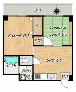ライズコート永田【5階】の間取り