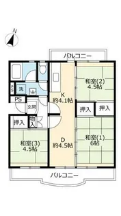 UR落合【3040208号室】の間取り