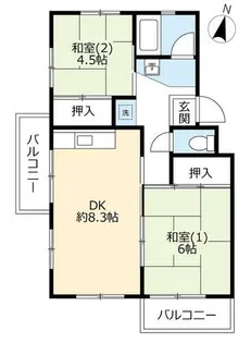 UR中登美第三【E060302号室】の間取り