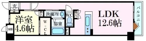 キャッスルコート岩端【5階】の間取り