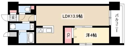 Primal千種luno(旧GRANDUKE新栄luno)【0201号室】の間取り