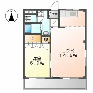 ホワイトハウス草間【1階】の間取り
