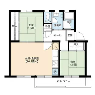 2DKの間取り画像