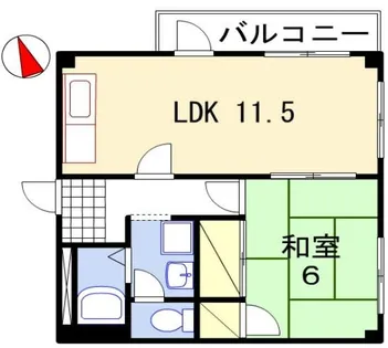 船場スカイハイツ【6階】の間取り