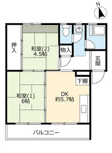 UR有野【B090504号室】の間取り