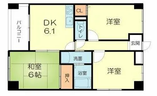 Sメゾン魚住【2階】の間取り