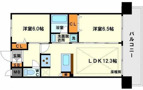 エステムコート十三本町【12階】の間取り