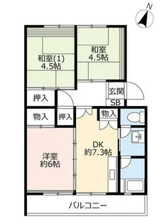 UR釈尊寺第二【0360504号室】の間取り