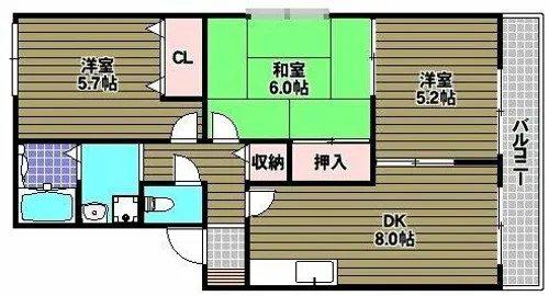 ハイツ岡田【2階】の間取り