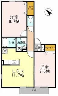 リースランド泉ヶ丘【1階】の間取り