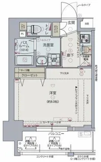 プランドール江戸堀レジデンス【3階】の間取り