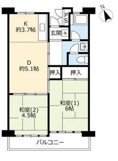 UR津久野南【0060503号室】の間取り