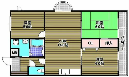 大阪府堺市東区丈六【マンション】の間取り