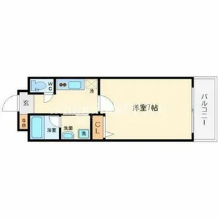 オーロラタワー難波【9階】の間取り