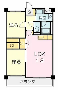 グラシャスベル広幡【5階】の間取り