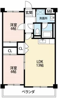 グラシャスベル広幡【5階】の間取り