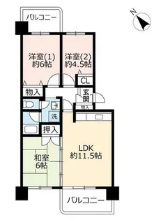 UR泉北鴨谷台3丁【0060223号室】の間取り