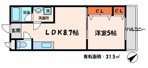 グランシール南寺方【1階】の間取り