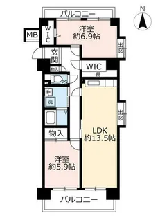 URアーバンラフレ志賀【0050708号室】の間取り