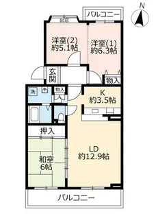 UR小金台【0030105号室】の間取り