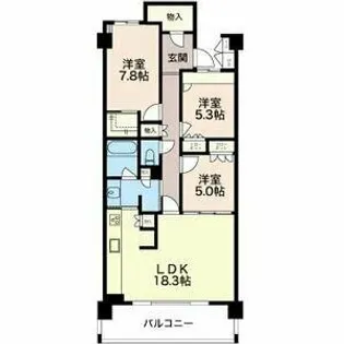 プライムメゾン富士見台【3階】の間取り