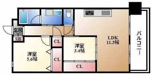 アクシア車道【5階】の間取り