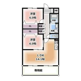 クレール【1階】の間取り