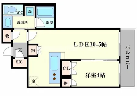 ワコーレ大阪新町タワーレジデンス【8階】の間取り
