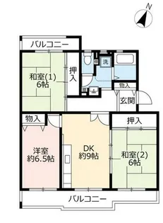 URグリーンタウン槇島【2160202号室】の間取り