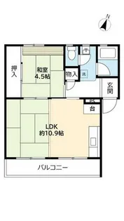 UR中登美第三【C100510号室】の間取り
