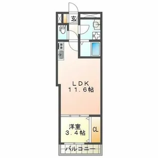 エステイトE神戸城が山【1階】の間取り
