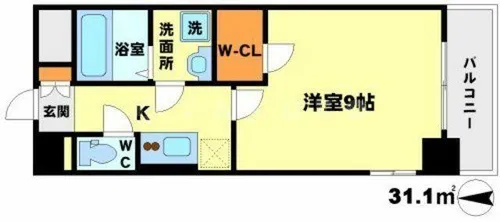 エストーネ江坂【7階】の間取り