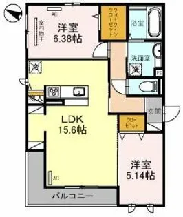 エヌプレミール【2階】の間取り