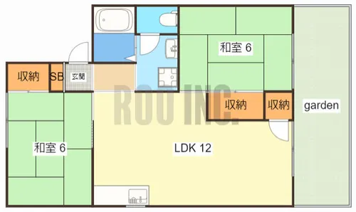 2LDKの間取り画像