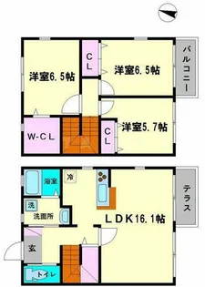 大阪府豊中市東豊中町3丁目【一戸建】の間取り