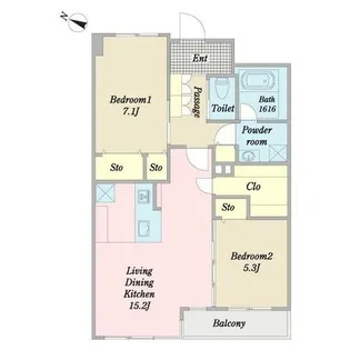 bloom桜町(ブルームサクラマチ)【0102号室】の間取り
