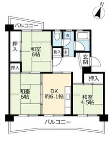 UR中山五月台【0150105号室】の間取り