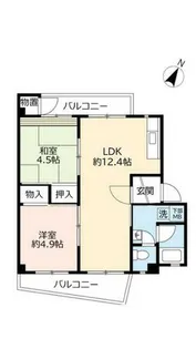UR逆瀬川【0190404号室】の間取り