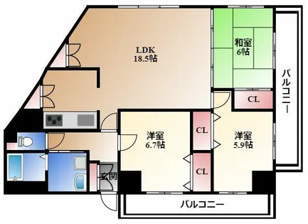ファヴォール白壁【4階】の間取り