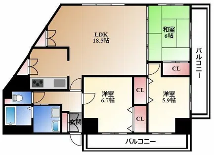 ファヴォール白壁【4階】の間取り