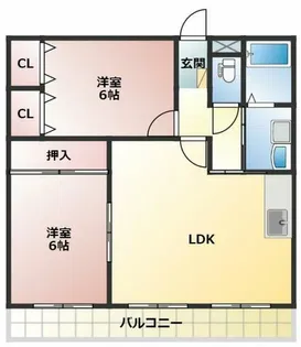 グリーンロード草間【2階】の間取り