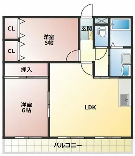グリーンロード草間【2階】の間取り