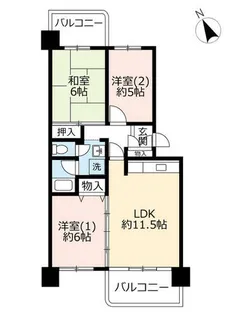 UR泉北鴨谷台3丁【0060503号室】の間取り