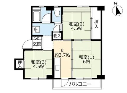 UR鈴蘭台第二【0250501号室】の間取り