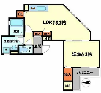 クリエオーレ淀江町【2階】の間取り