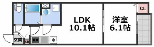 CORTESIA 東今里(コルテシアヒガシイマ)【2階】の間取り