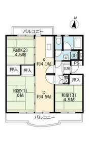 UR落合【3040115号室】の間取り