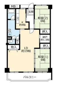 URリバーサイドともぶち第二【0121105号室】の間取り