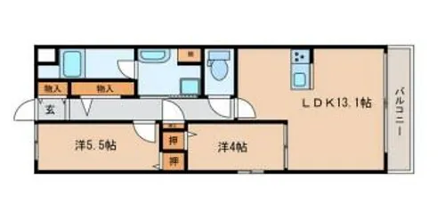 OAFLAT上野田【1階】の間取り