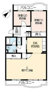 UR洛西竹の里【0080301号室】の間取り